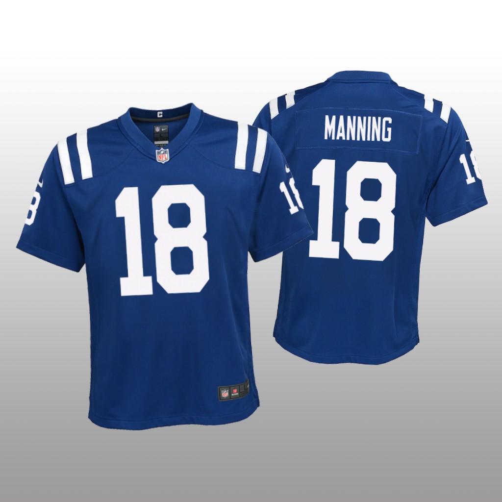 Indianapolis Colts Peyton Manning Royal Jersey Game - Youth