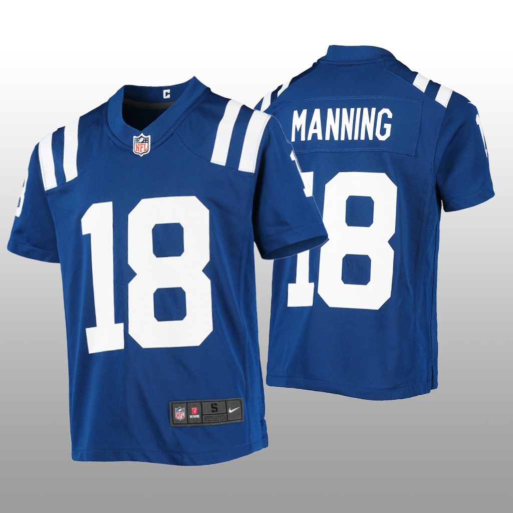 Indianapolis Colts Peyton Manning Royal Jersey Game - Youth