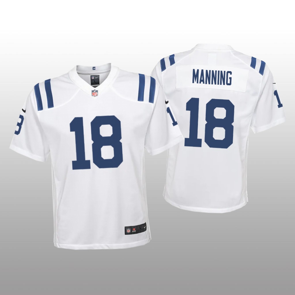 Indianapolis Colts Peyton Manning White Jersey Game - Youth