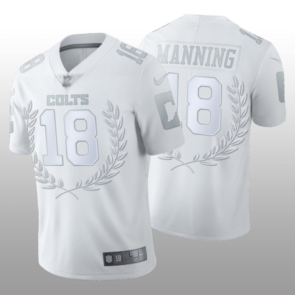 Indianapolis Colts Peyton Manning White Platinum Limited Jersey NFL MVP Men's
