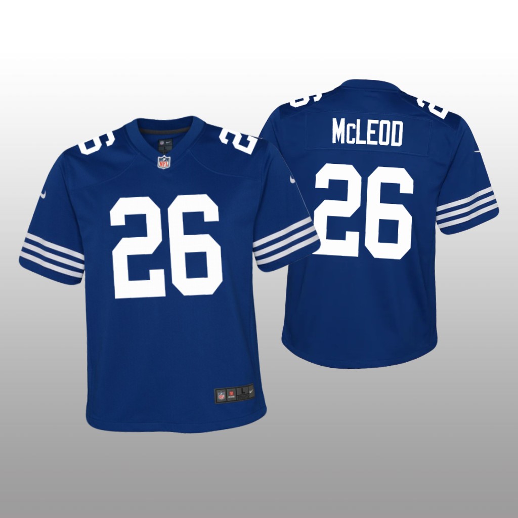 Indianapolis Colts Rodney McLeod Royal Jersey Alternate Game - Youth