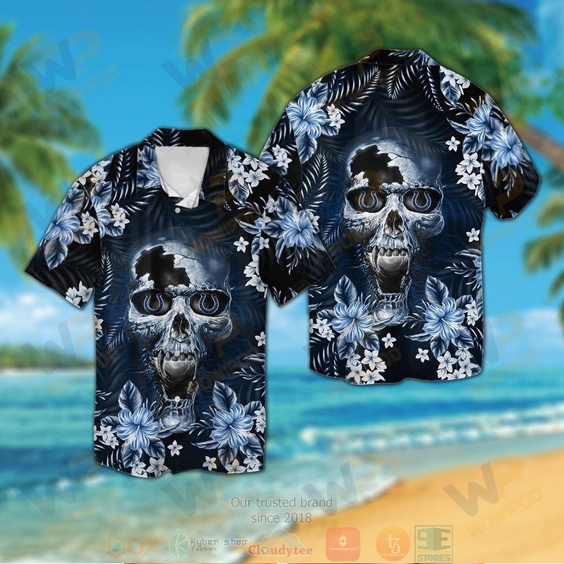 Indianapolis Colts skull Hawaiian Shirt