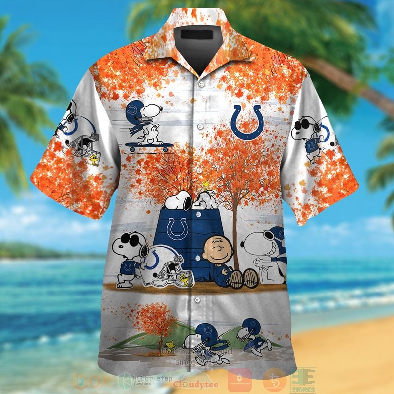 Indianapolis Colts Snoopy Charlie Brown Autumn Hawaiian Shirt