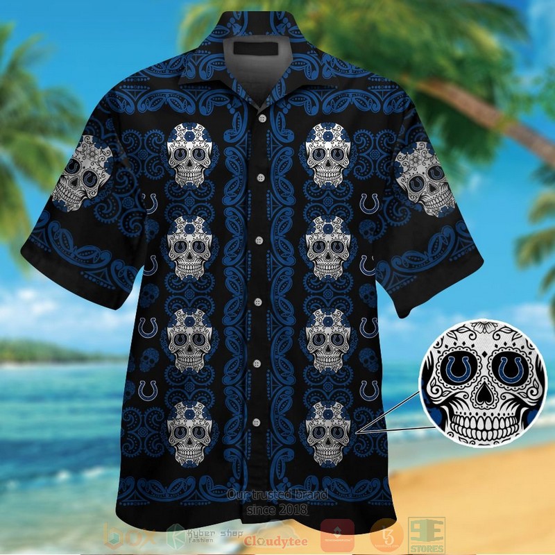 Indianapolis Colts Sugar Skull Hawaiian Shirt