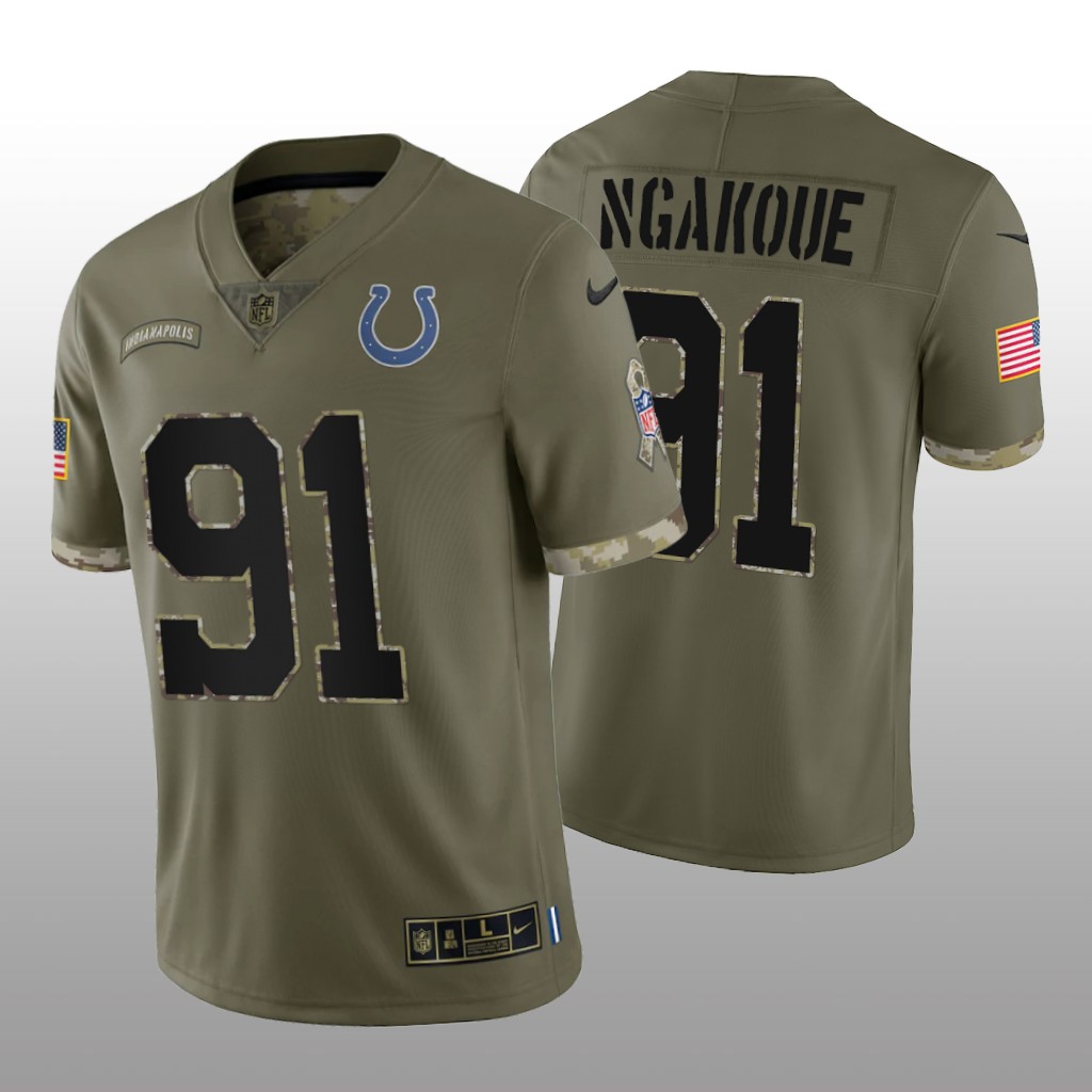 Indianapolis Colts Yannick Ngakoue Olive Limited Jersey 2022 Salute To Service - Men's