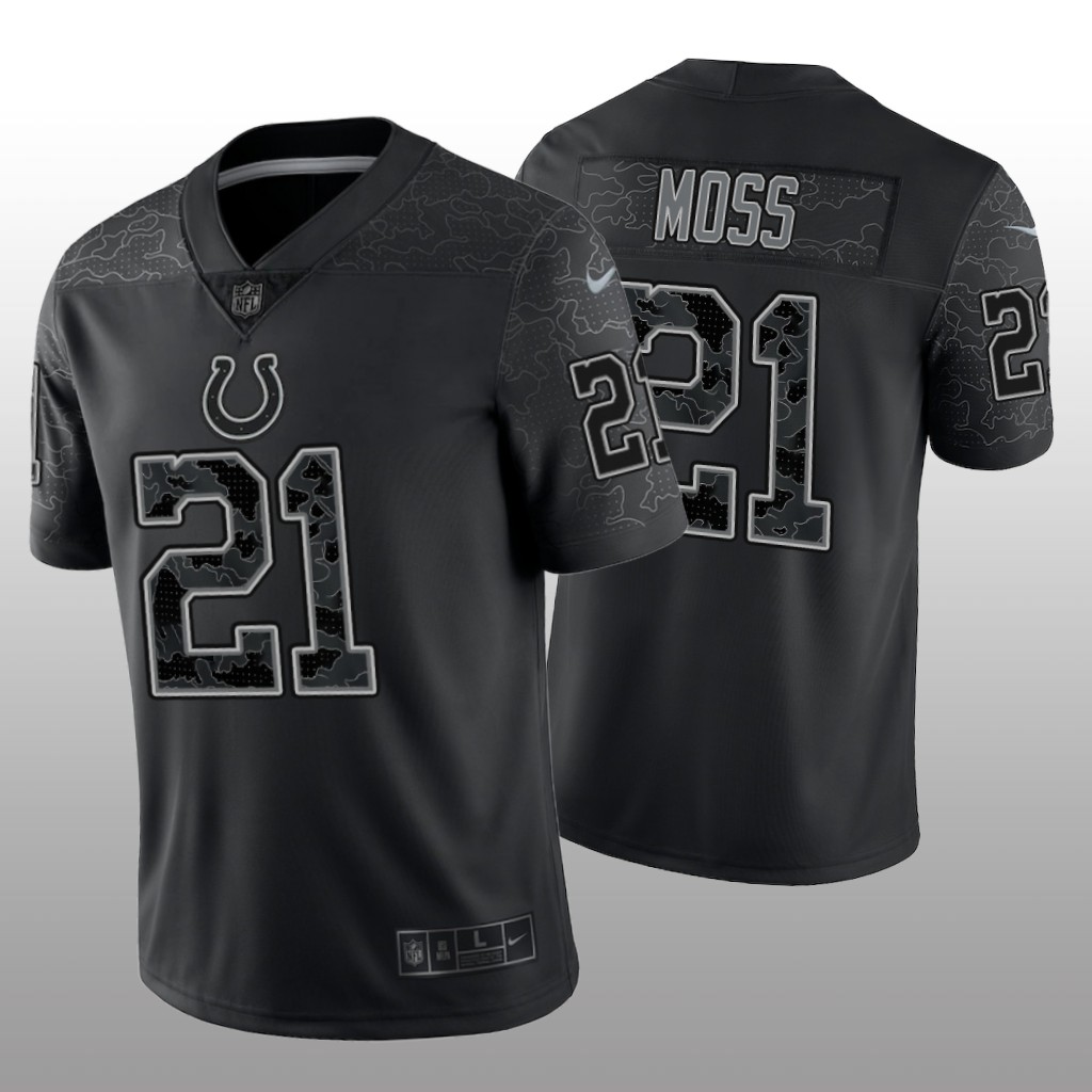 Indianapolis Colts Zack Moss Black Jersey Reflective Limited Men's