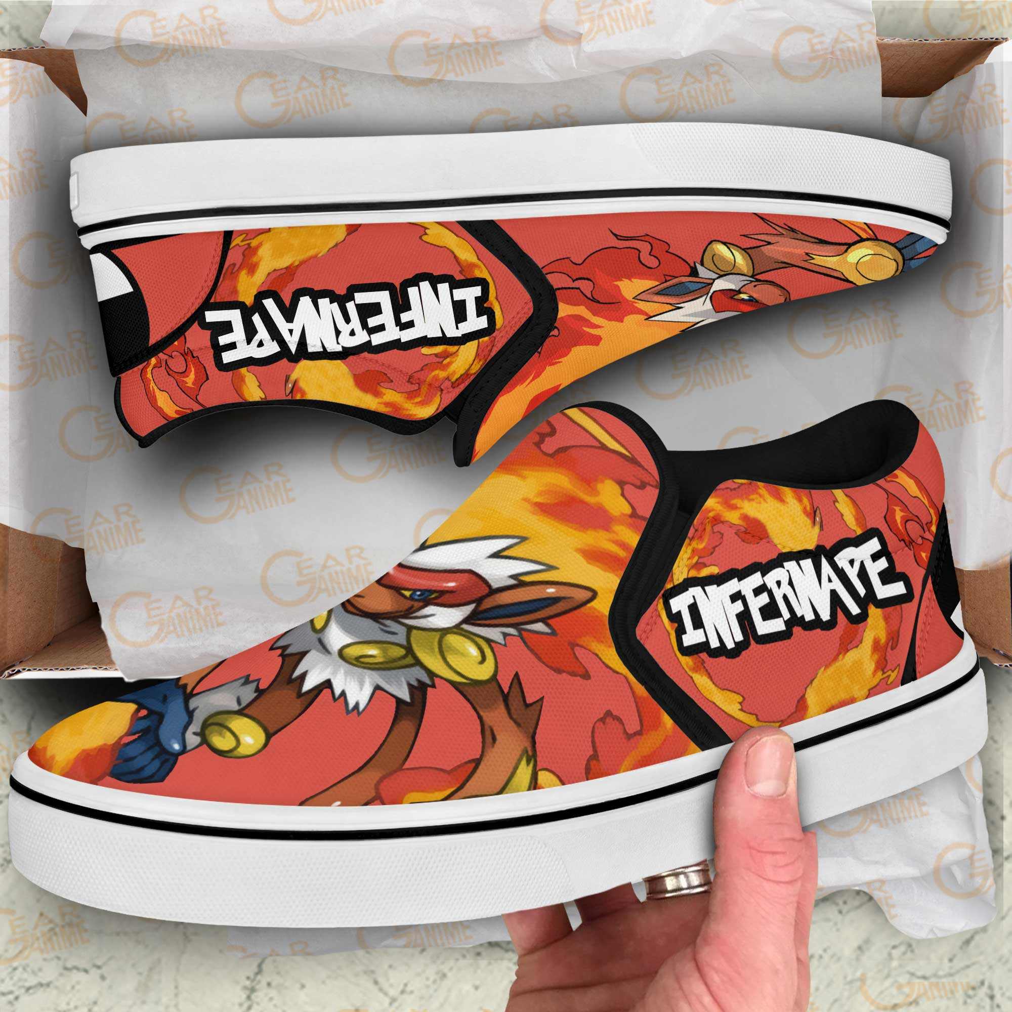 Infernape Slip-On Shoes Canvas Pokemon Custom Anime Shoes