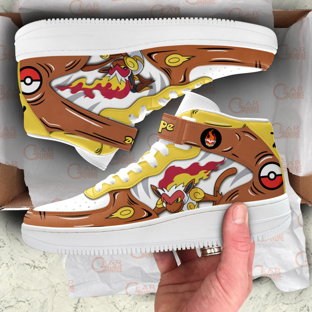 Infernape Sneakers Air Mid Custom Pokemon Anime Shoes