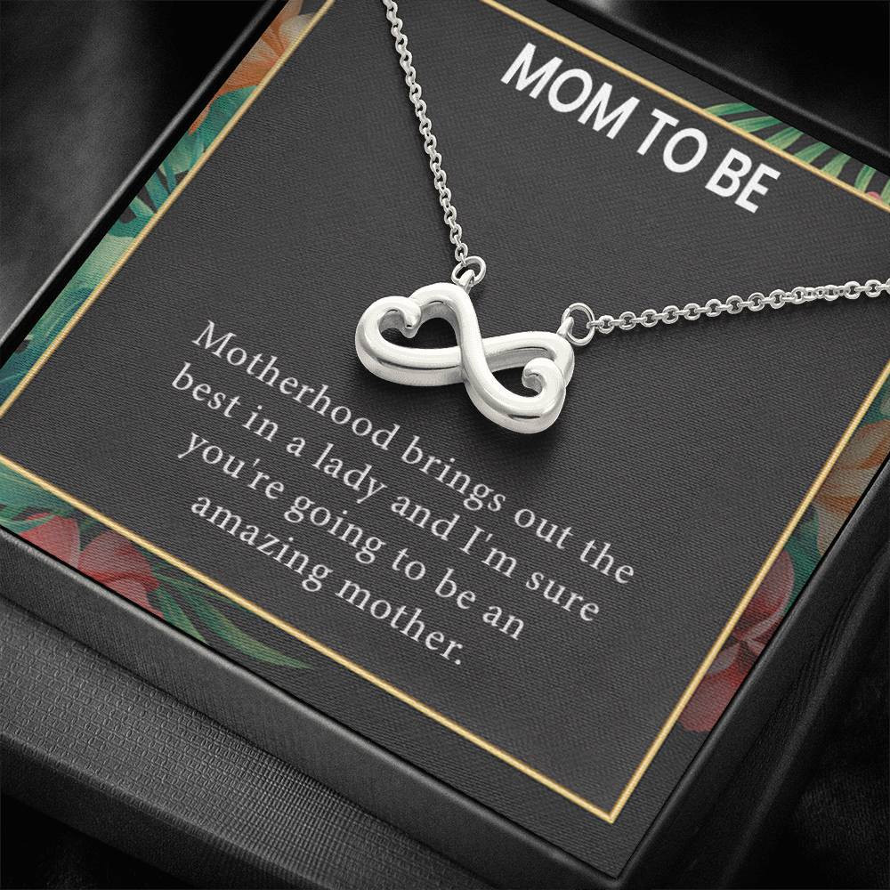 Infinity Heart Necklace Best Unique Gift For Mom To Be With Meaningful Message Card