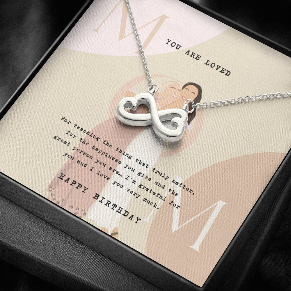 Infinity Heart Necklace Birthday Gift For Mom I Am Grateful For You And I Love You Very Much