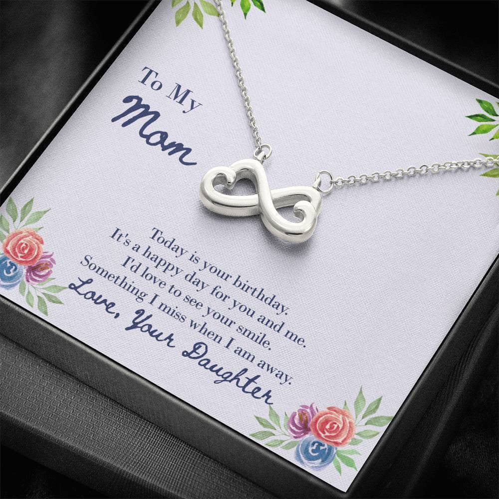Infinity Heart Necklace Daughter Gift For Mom A Smile On Your Birthday