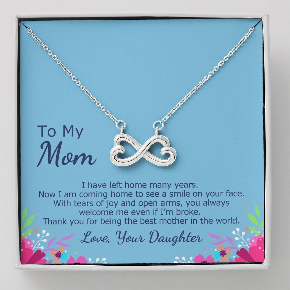 Infinity Heart Necklace Daughter Gift For Mom Thank For Being The Best Mother