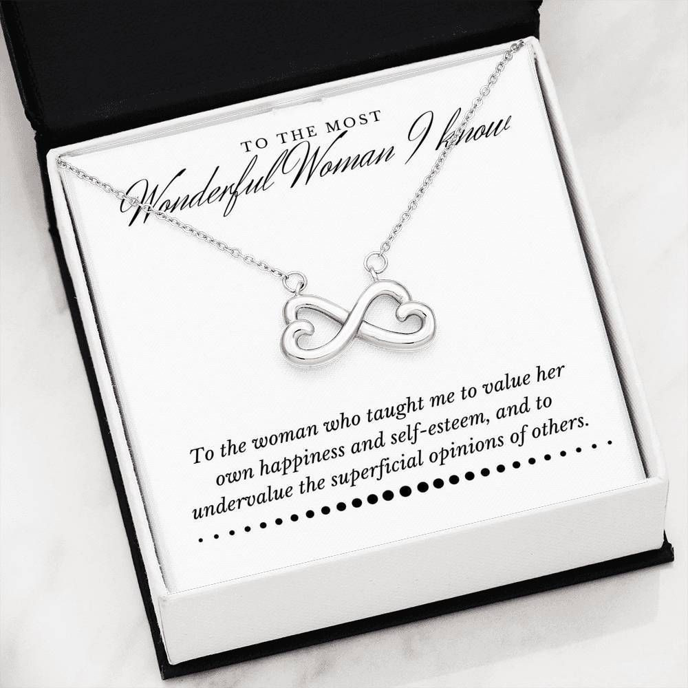 Infinity Heart Necklace For Mom Who Taught Me To Value Her Own Happiness