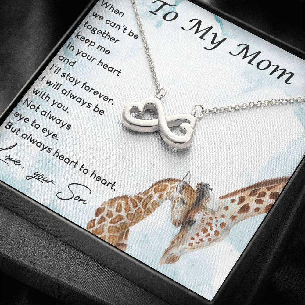Infinity Heart Necklace Gift For Mom Always Keep Me In Your Heart