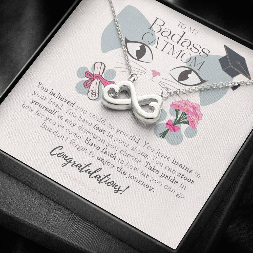 Infinity Heart Necklace Gift For Mom Badass Catmom Do Not Forget To Enjoy The Journey