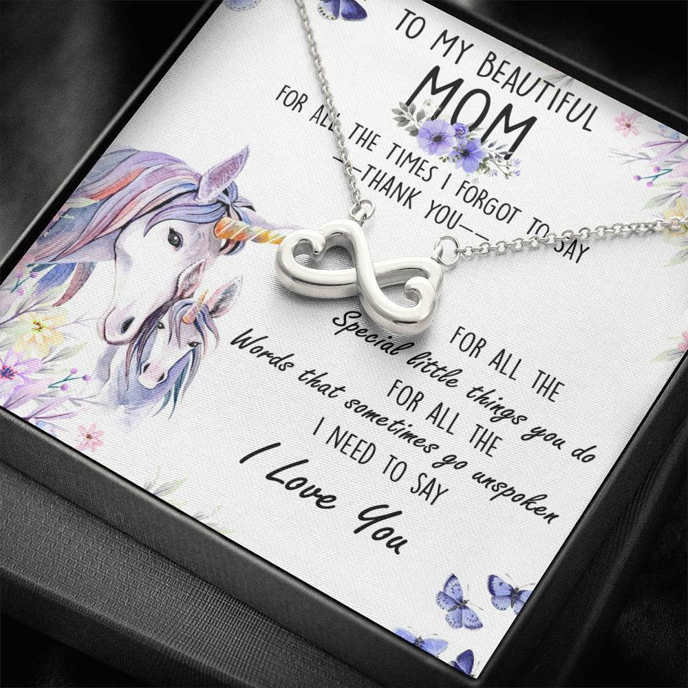 Infinity Heart Necklace Gift For Mom Beautiful Mom For All The Special Little Things You Do