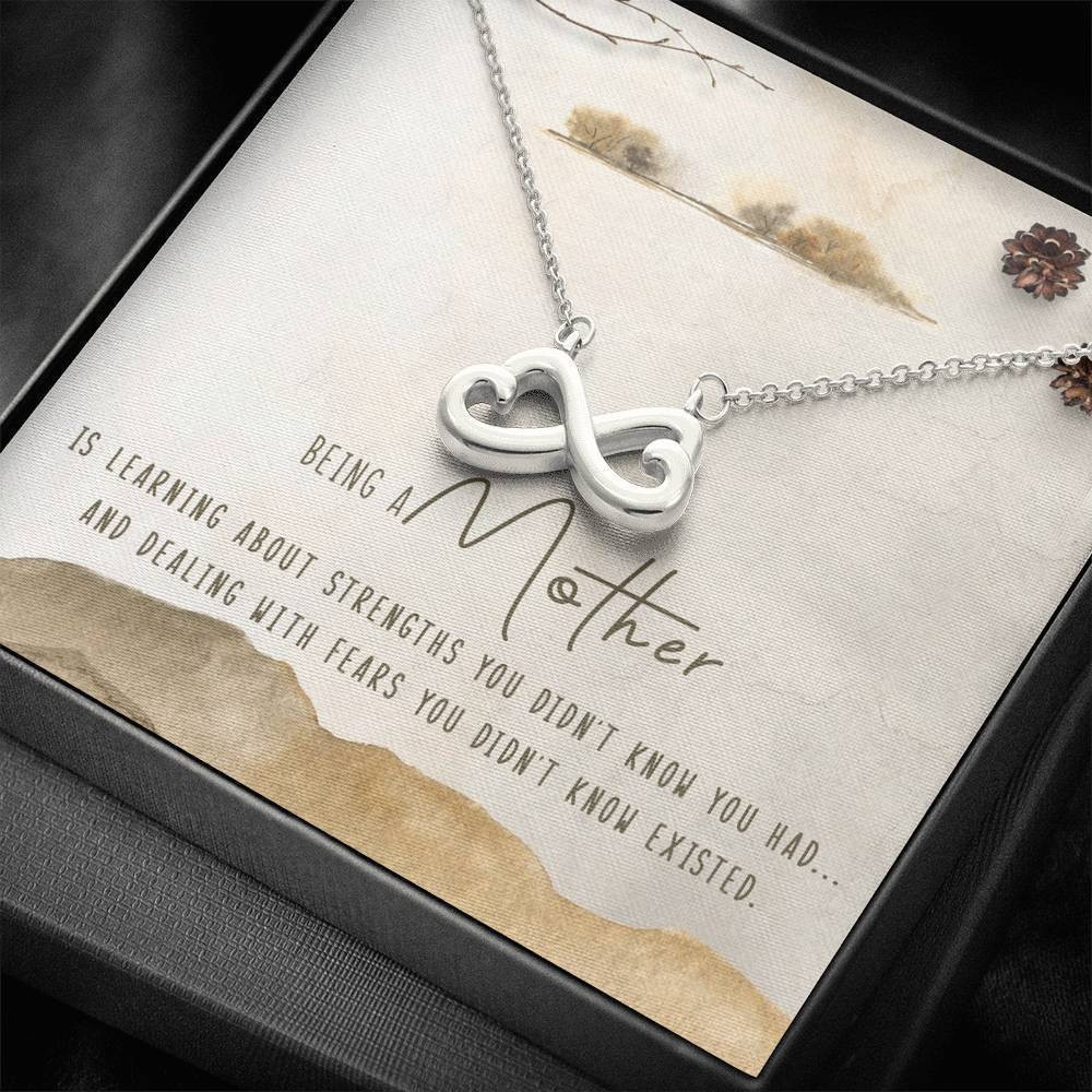 Infinity Heart Necklace Gift For Mom Being A Mother Is Learning About Strengths You Did Not Know You Had