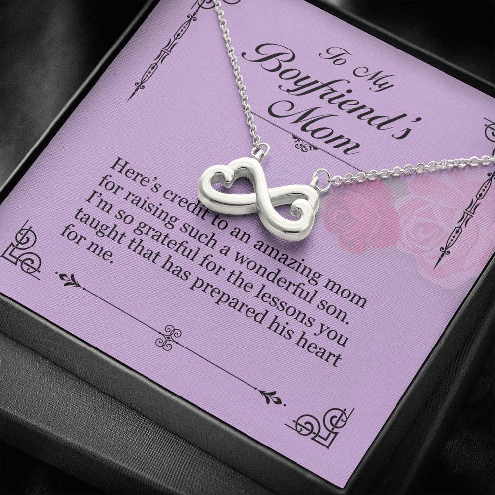 Infinity Heart Necklace Gift For Mom Boyfriend’s Mom I Am So Grateful For The Lessons You Taught