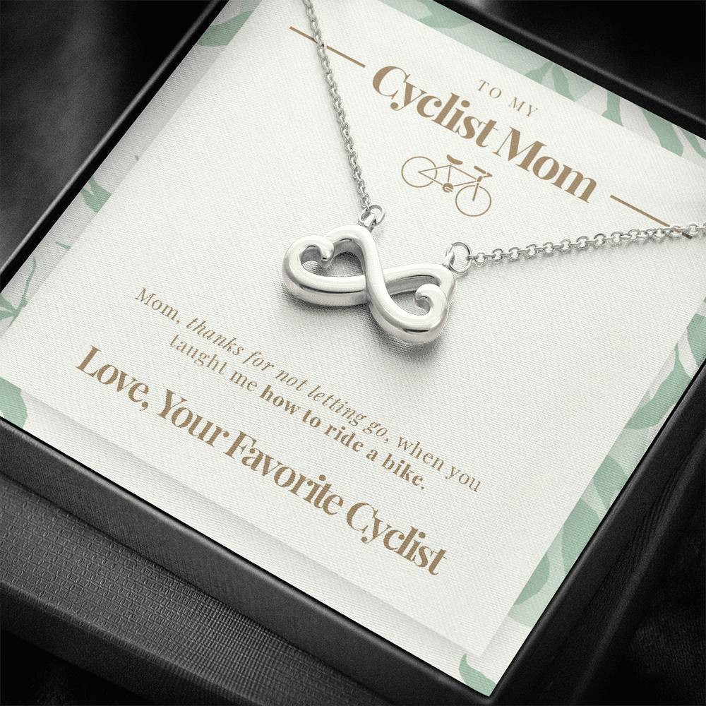 Infinity Heart Necklace Gift For Mom Cyclist Mom Thanks For Not Letting Go