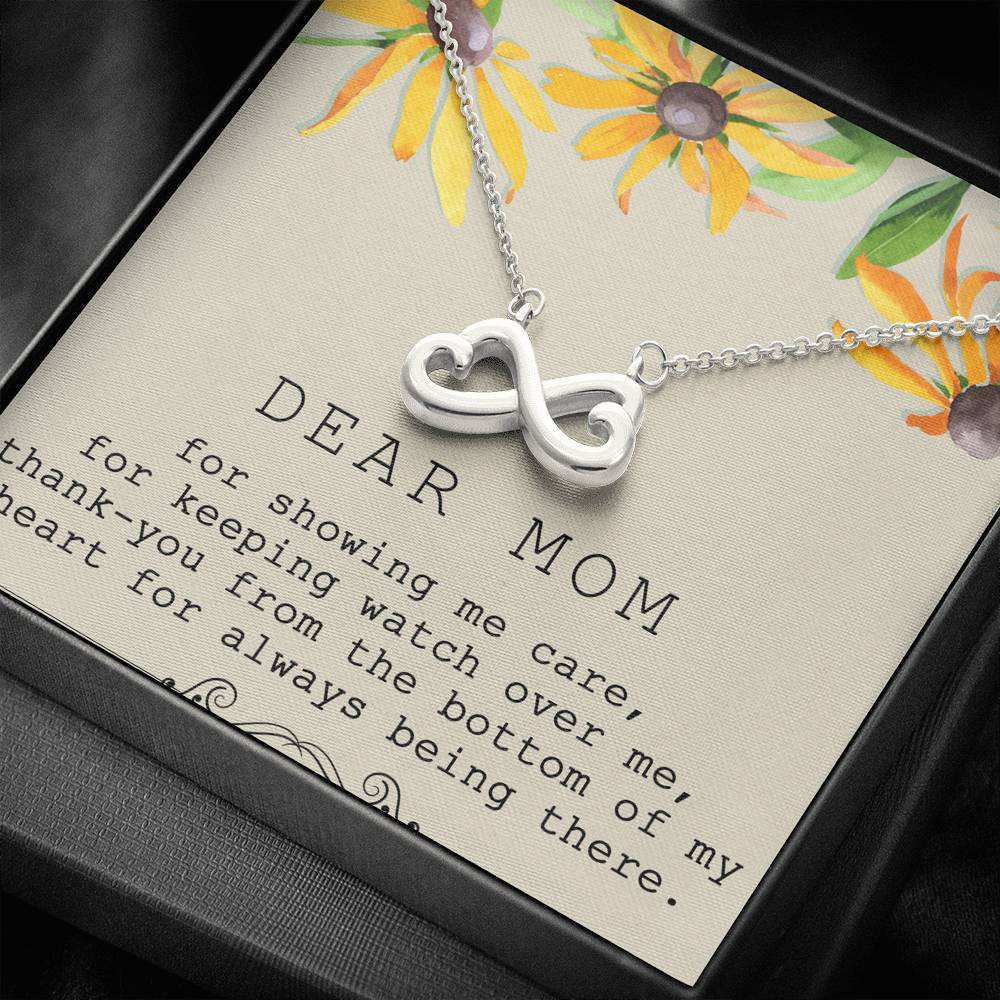 Infinity Heart Necklace Gift For Mom For Keeping Watch Over Me