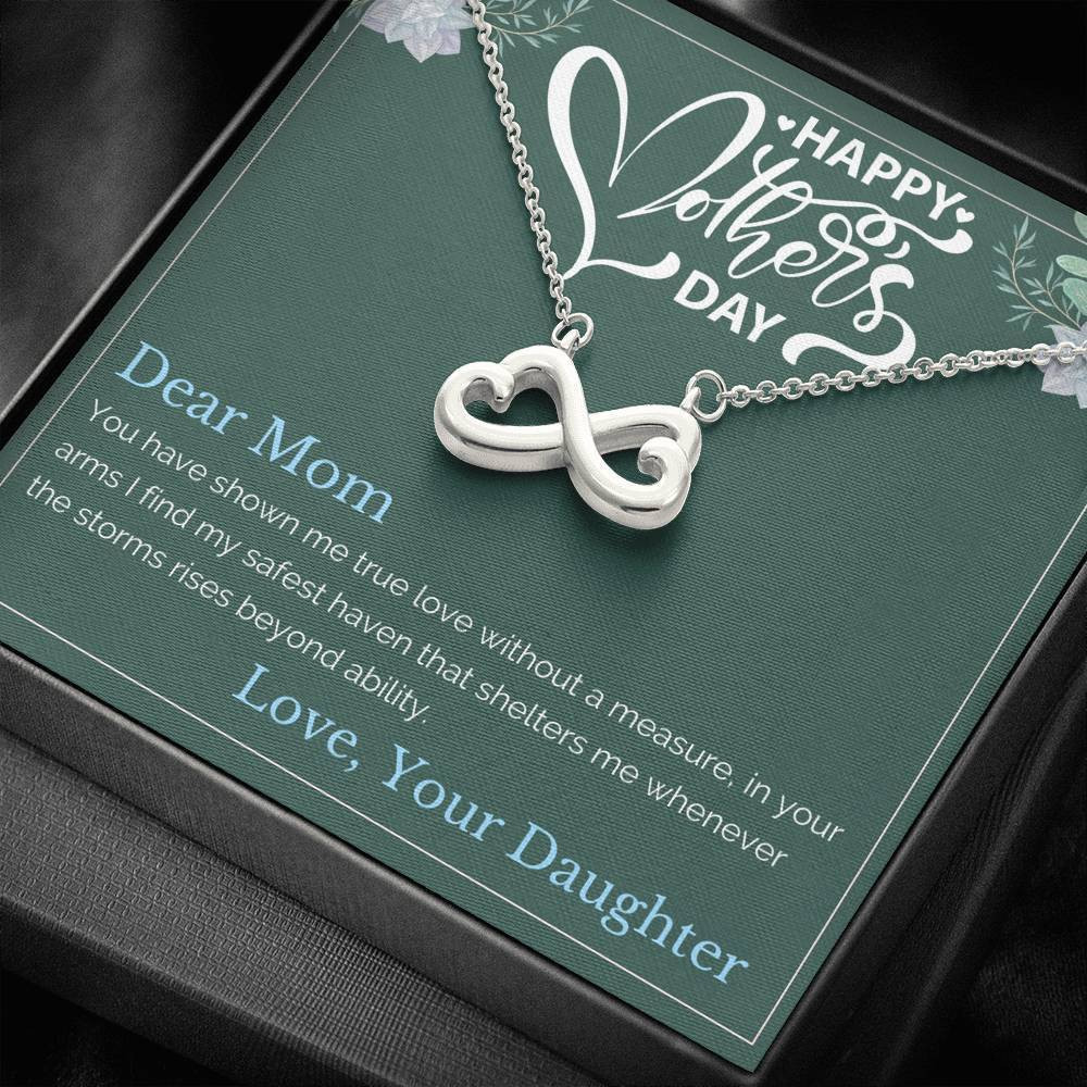 Infinity Heart Necklace Gift For Mom Happy Mother’s Day Whenever The Storms Rises Beyond Ability