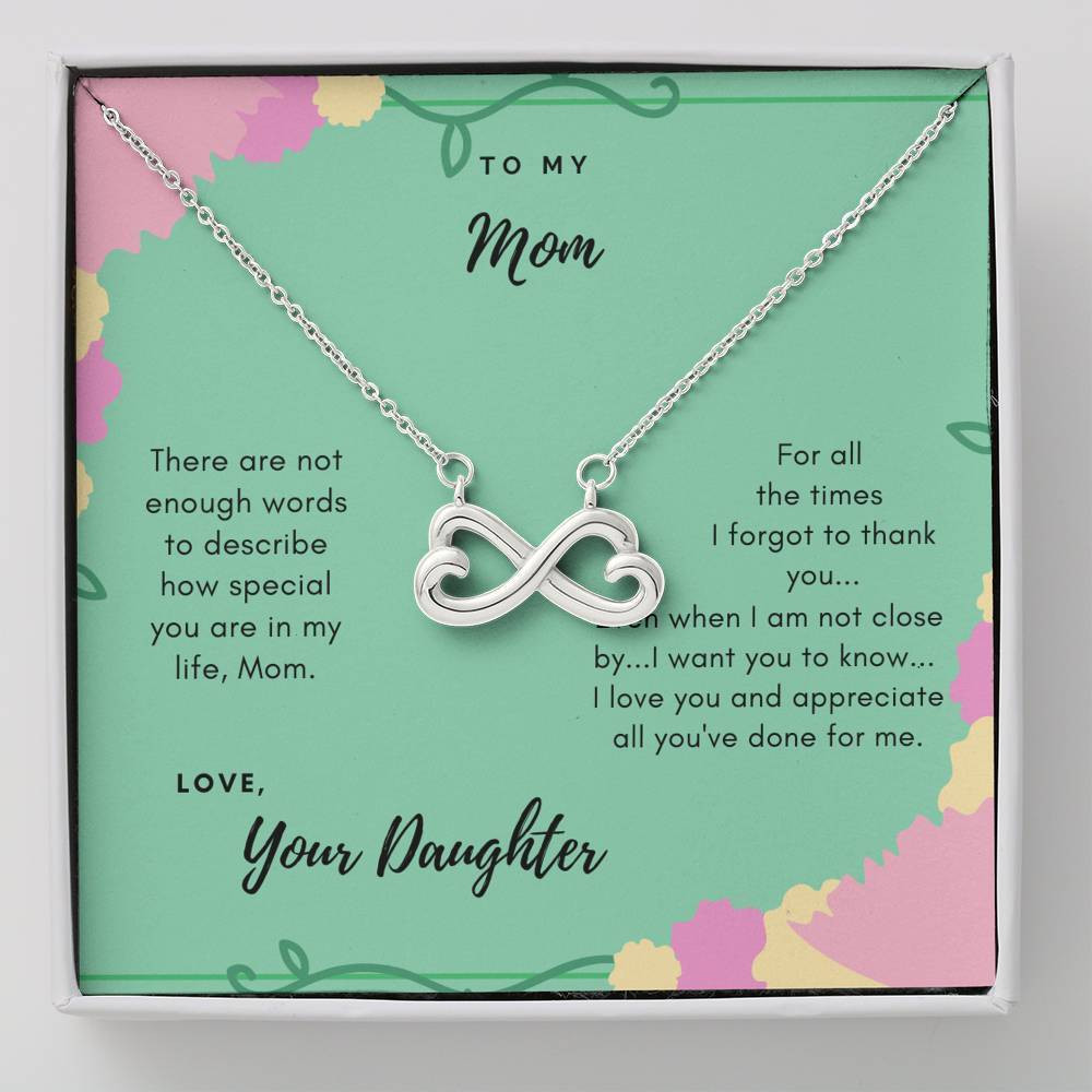 Infinity Heart Necklace Gift For Mom How Special You Are In My Life