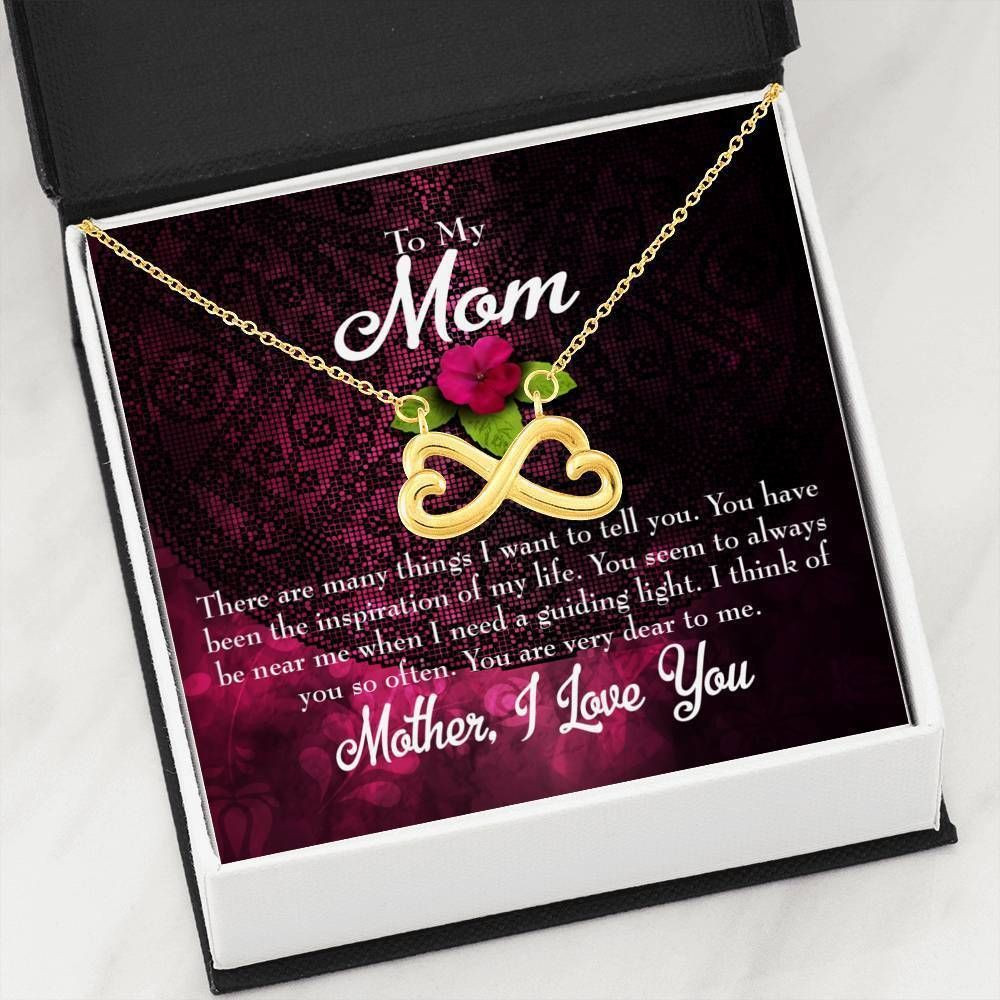 Infinity Heart Necklace Gift For Mom I Think Of You Purple Background