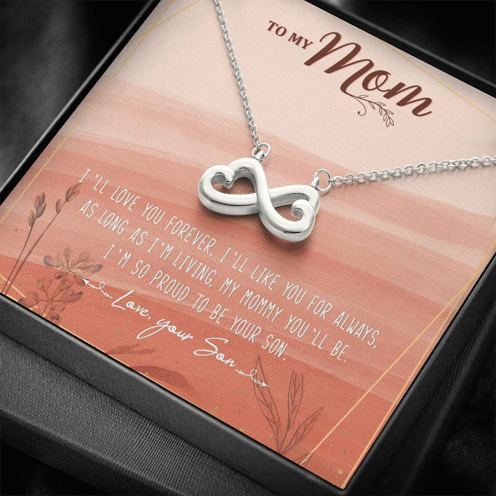 Infinity Heart Necklace Gift For Mom I Wil Love You Forever And Like You For Always