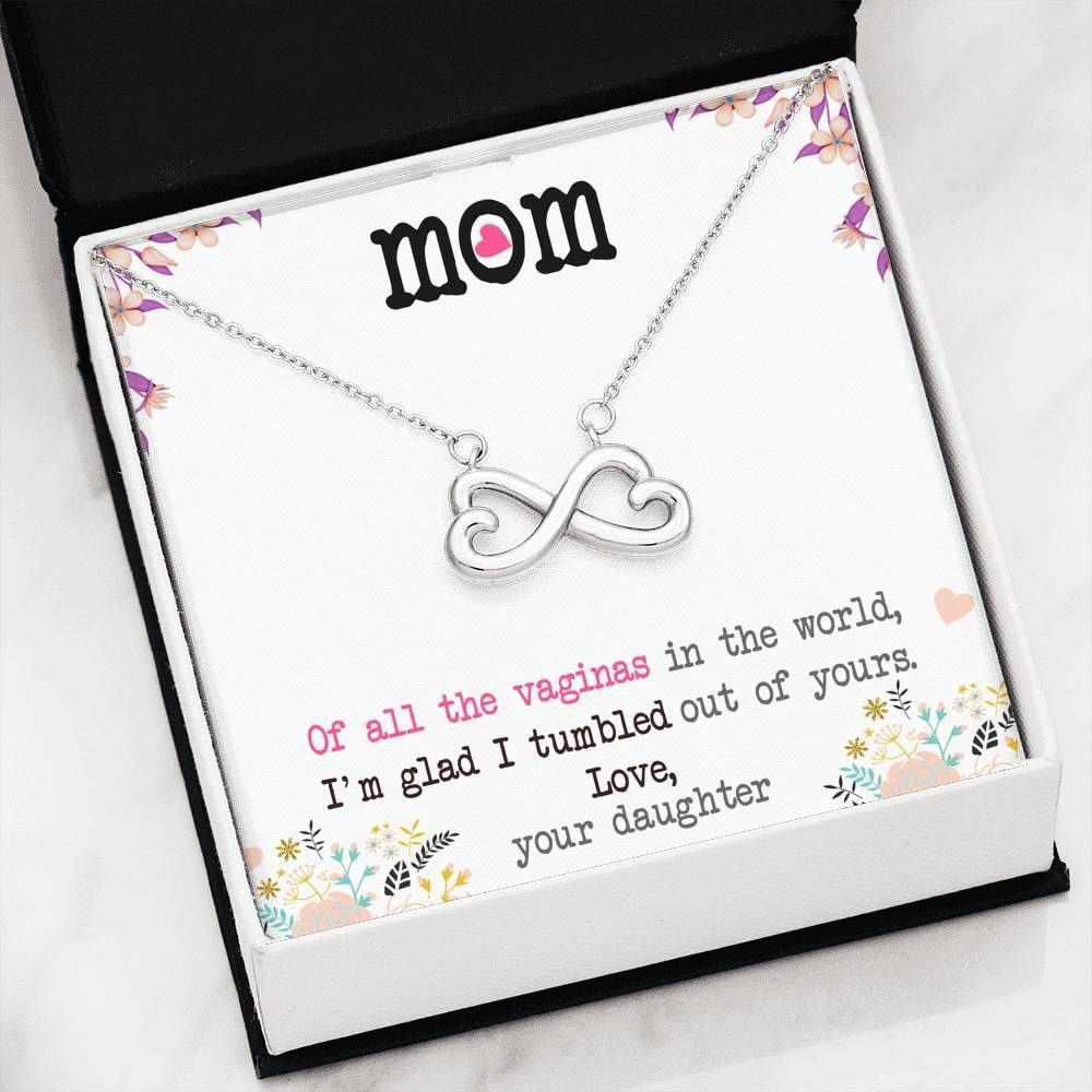Infinity Heart Necklace Gift For Mom Love You