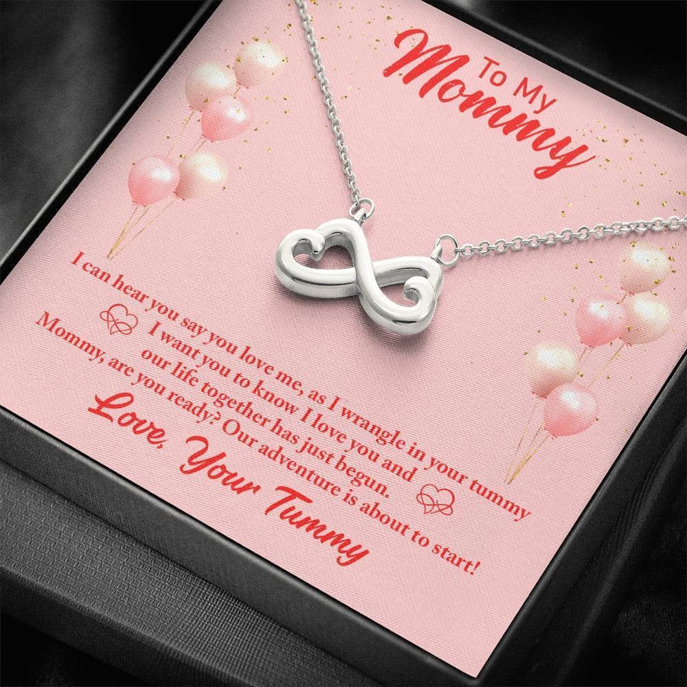 Infinity Heart Necklace Gift For Mom Mummy I Love You Pink Balloons
