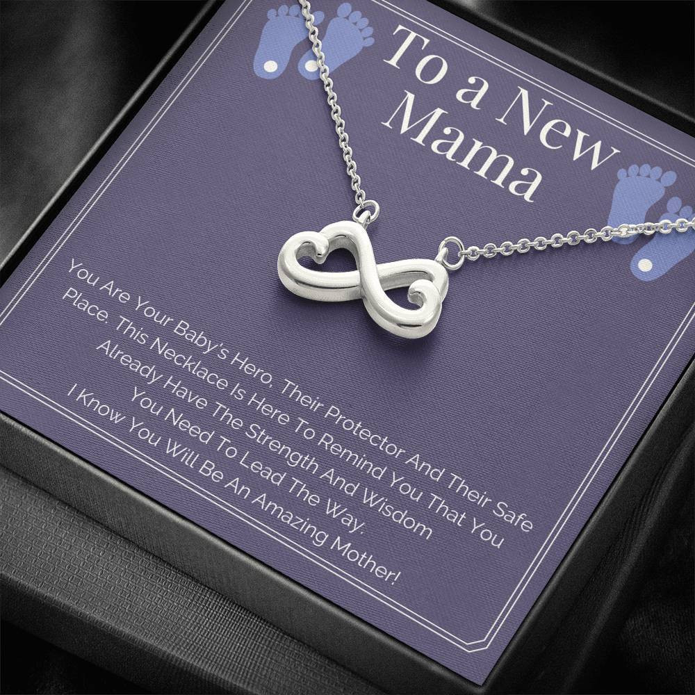 Infinity Heart Necklace Gift For Mom New Mama You Are Your Baby’s Hero