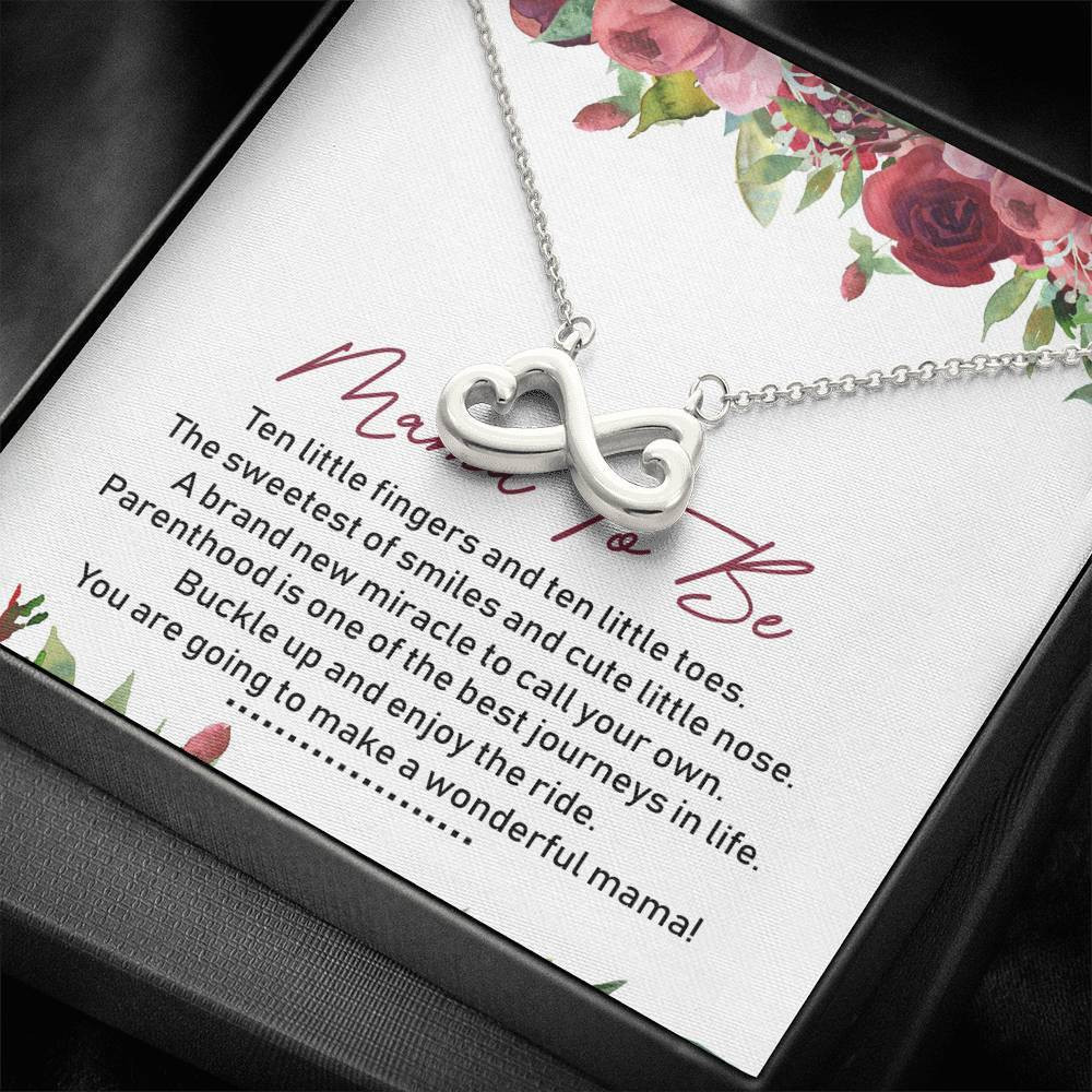 Infinity Heart Necklace Gift For Mom To Be Buckle Up And Enjoy The Ride