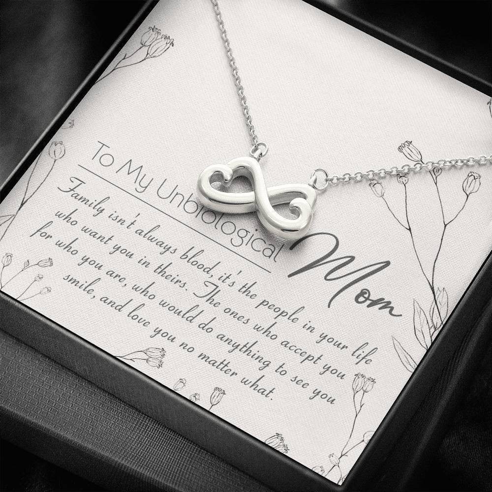 Infinity Heart Necklace Gift For Mom Unbiological Mom Love You No Matter What