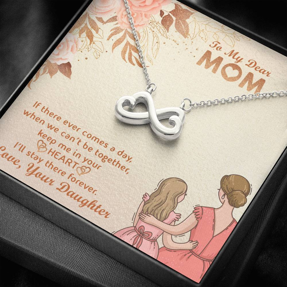 Infinity Heart Necklace Gift For Mom With Message Card Keep Me In Your Heart
