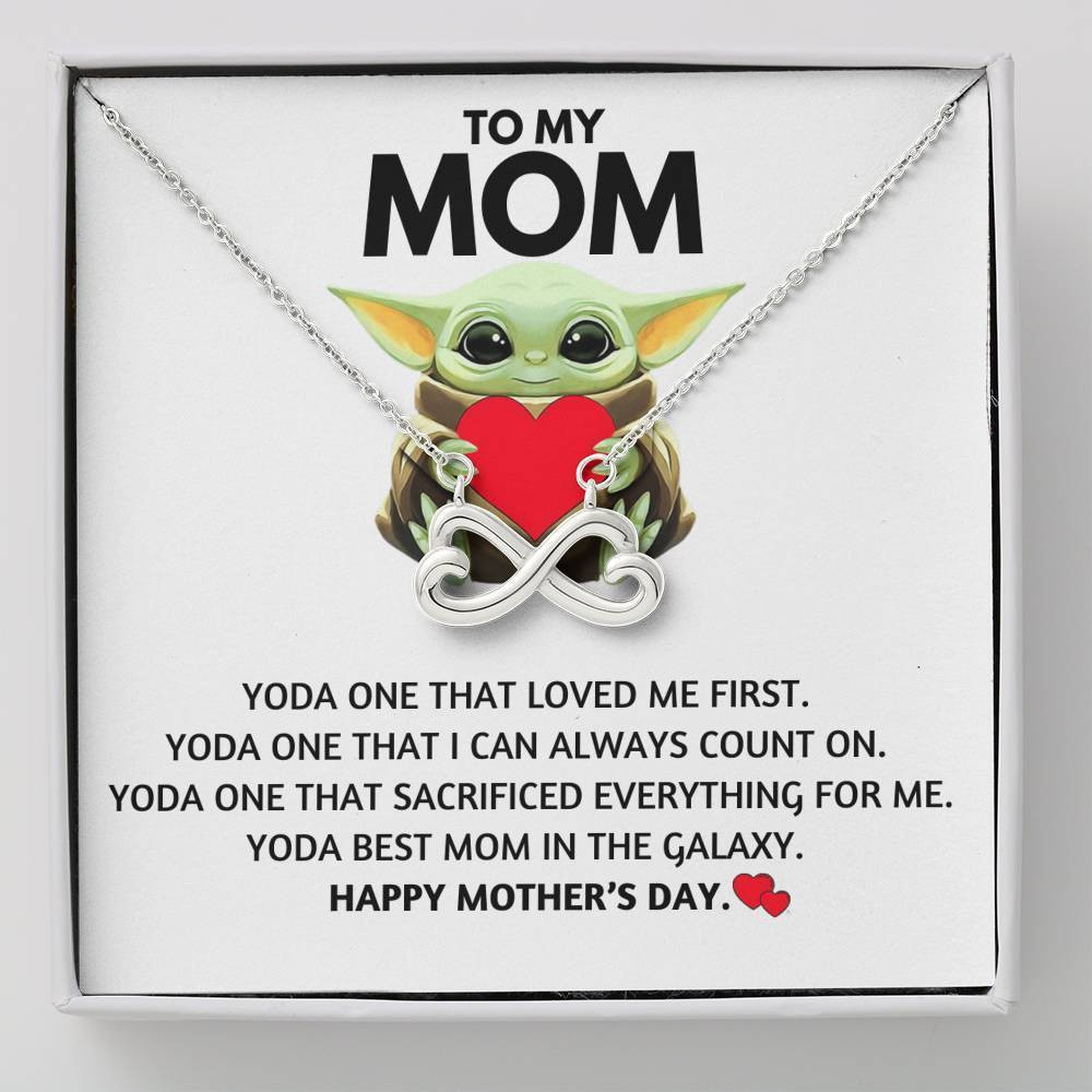 Infinity Heart Necklace Gift For Mom Yoda One That Loved Me First