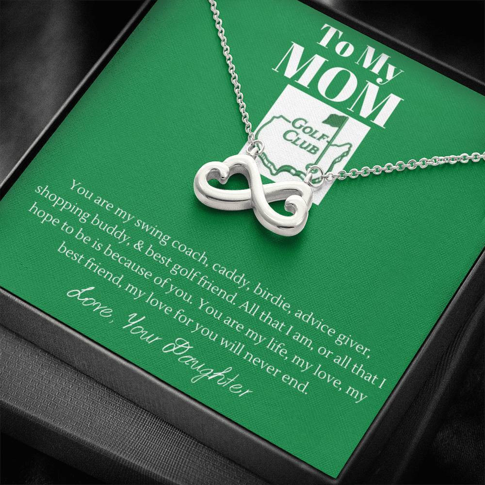 Infinity Heart Necklace Gift For Mom You Are My Swing Coach