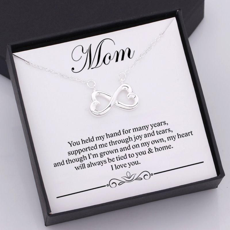 Infinity Heart Necklace Gift For Mom You Held My Hand For Many Years