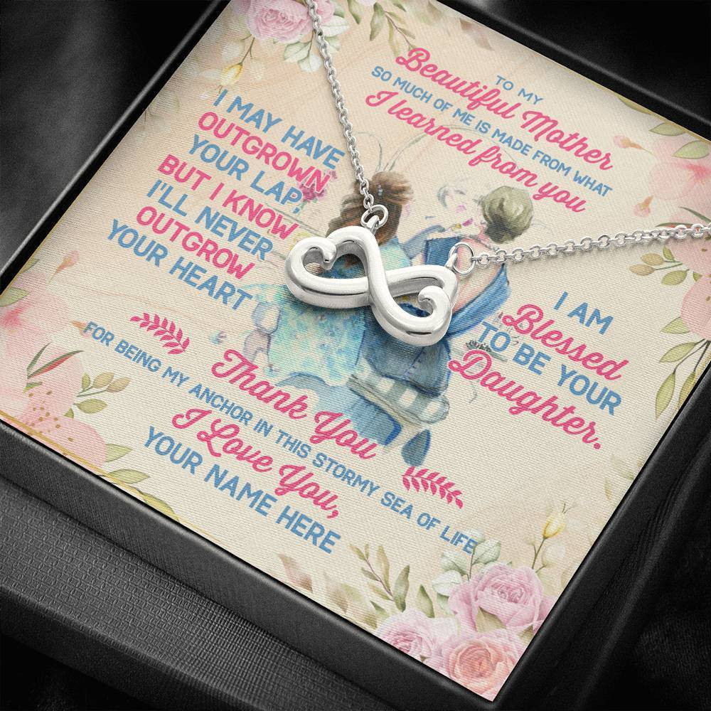 Infinity Heart Necklace Gift For Mother Thank You For Being My Anchor