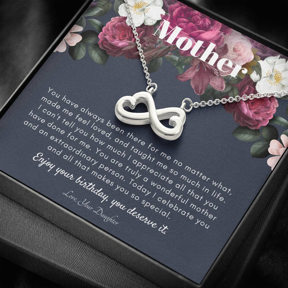 Infinity Heart Necklace Gift For Mother You Taught Me So Much In Life