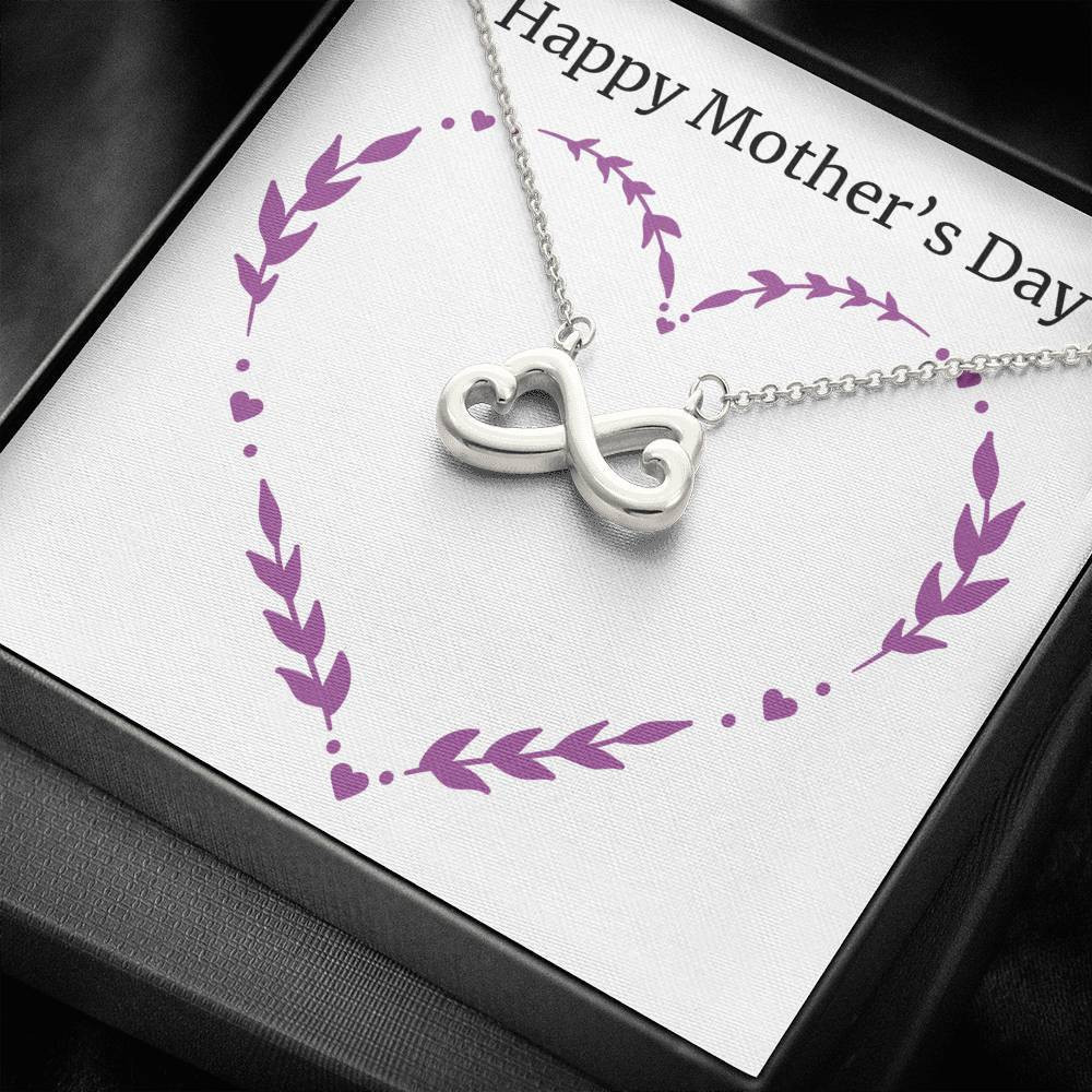 Infinity Heart Necklace Happy Mother’s Day Purple Wreath Heart Gift For Mom