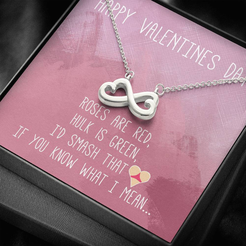Infinity Heart Necklace Happy Valentine’s Day Gift For Mother And Daughter