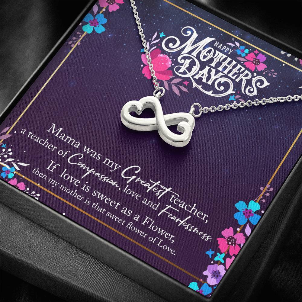 Infinity Heart Necklace Mother’s Day Gift For Mom My Greatest Teacher