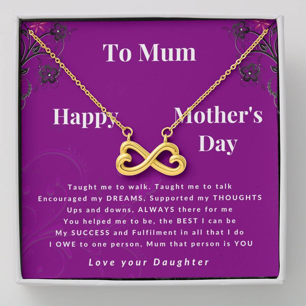 Infinity Heart Necklace Mother’s Day Gift For Mom You Helped Me To Be The Best I Can Be