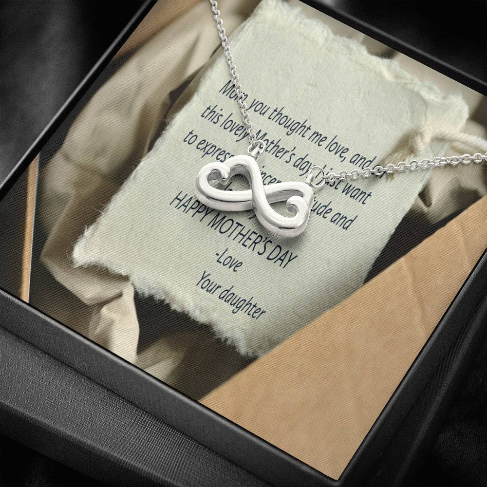 Infinity Heart Necklace Mother’s Day Gift For Mom You Thought Me Love