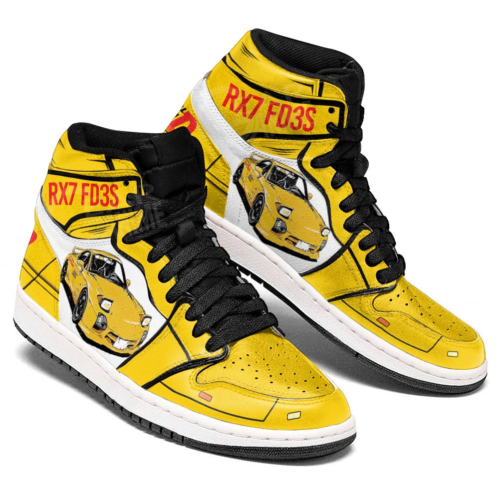 Initial D RX-7 FD3S Car JD1s Sneakers Anime Shoes, Air Jordan Hightop