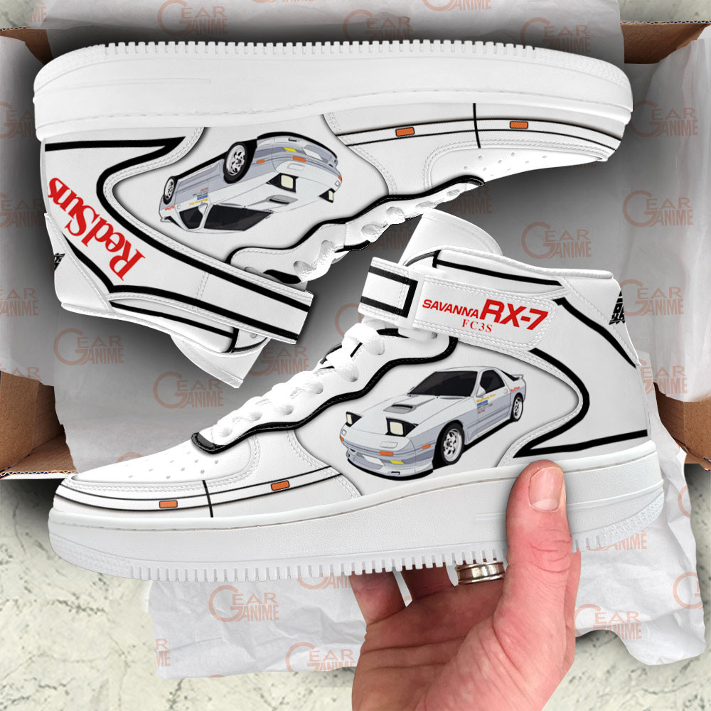 Initial D Savanna RX-7 Sneakers Air Mid Custom Initial D Anime Shoes