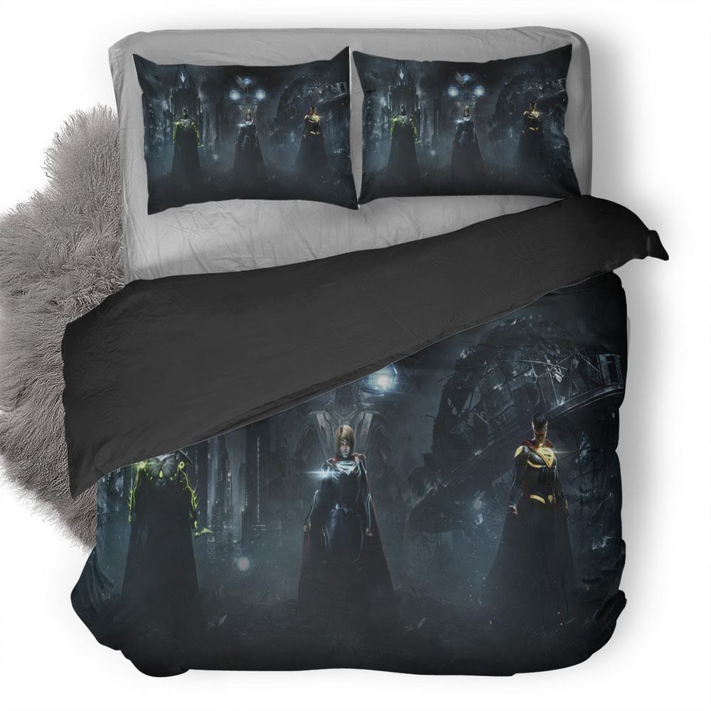 Injustice Batman Superman And Supergirl 3D Customized Duvet Cover Bedding Set