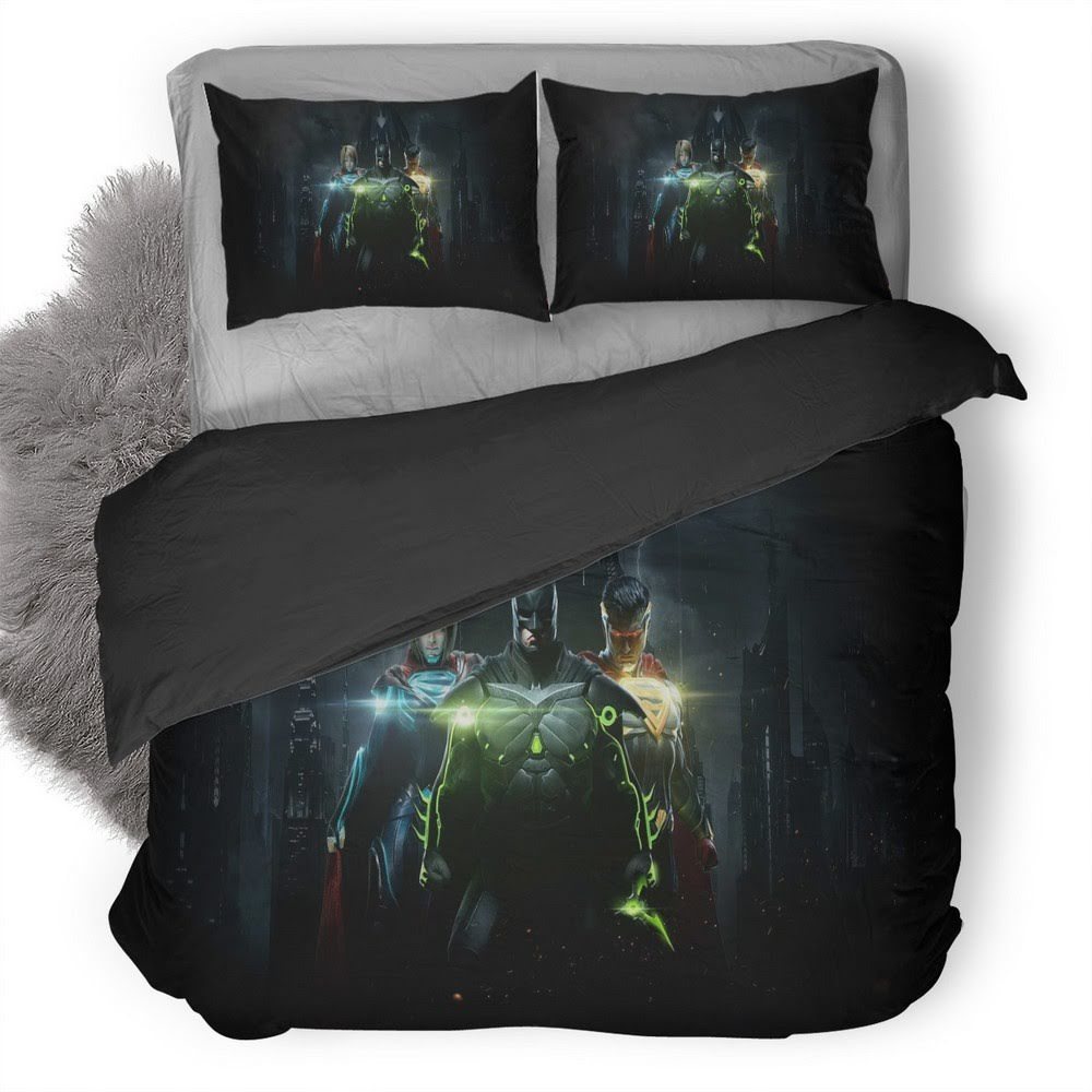 Injustice Batman Superman And Supergirl 3D Customized Duvet Cover Bedding Set