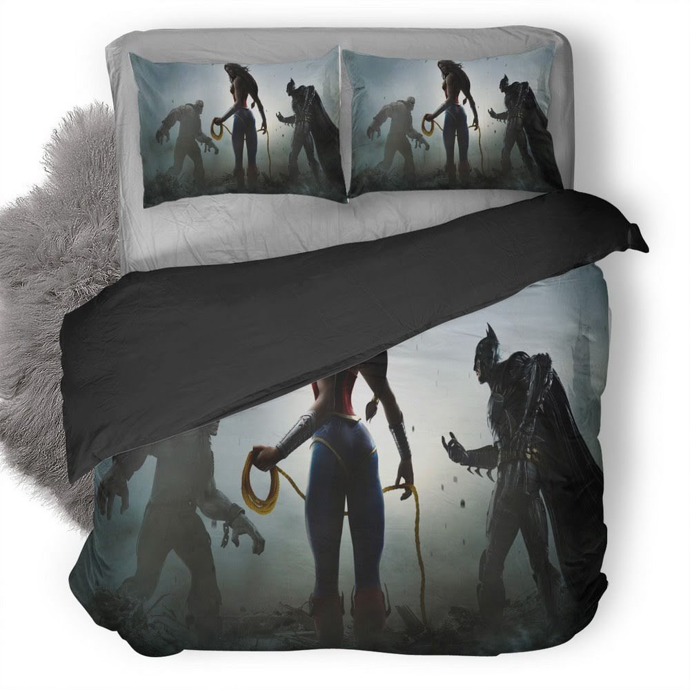 Injustice Gods Among Us Solomon Grundy Wonder Woman And Batman 3D Customized Duvet Cover Bedding Set