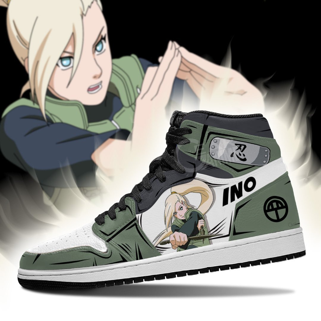 Ino Yamanaka Shoes Uniform Costume Anime JD1s Sneakers, Air Jordan Hightop